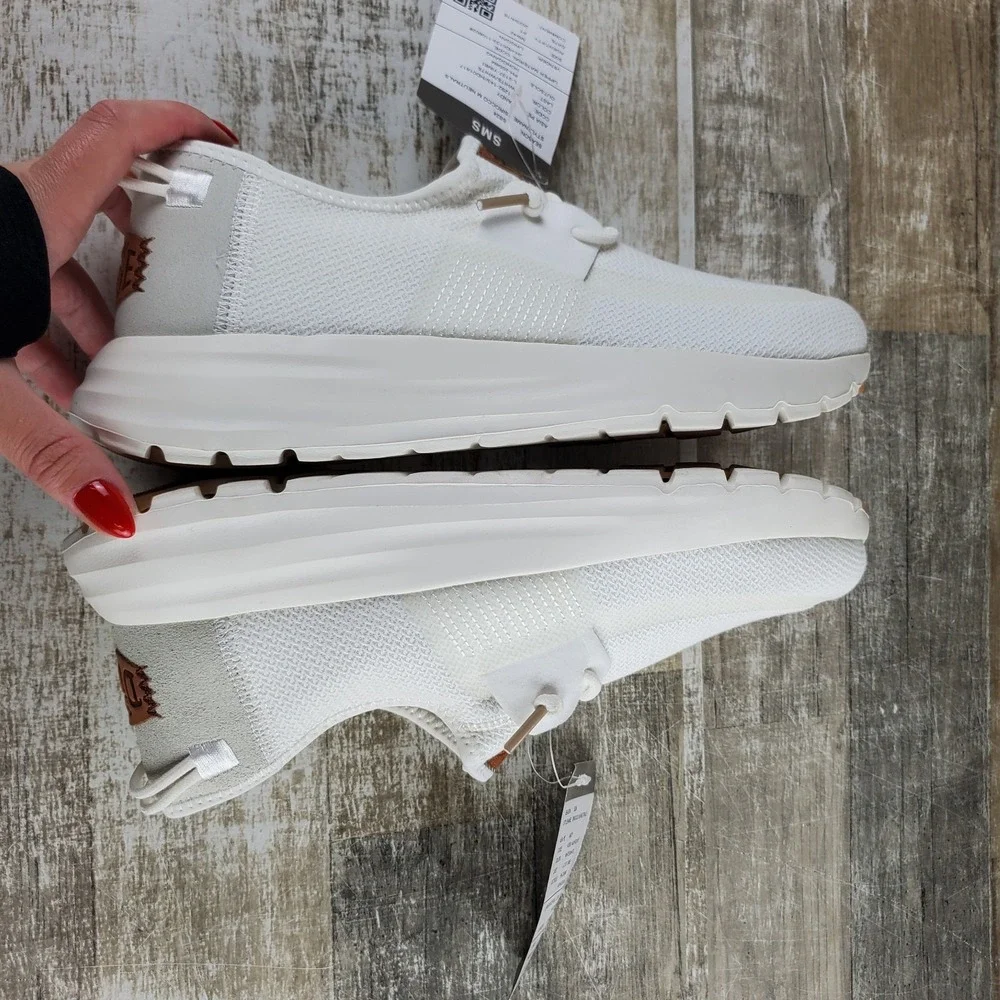 Hey Dude Sirocco Neutrals Mens Shoes Sz 9 Athletic Running White Lace-Up Sneaker
